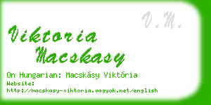 viktoria macskasy business card