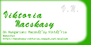 viktoria macskasy business card